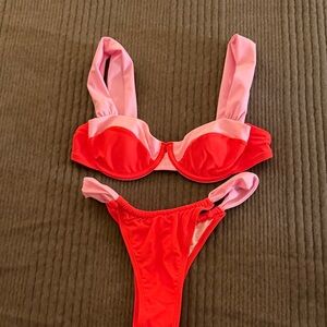 Cupshe Red and Pink Bikini Set